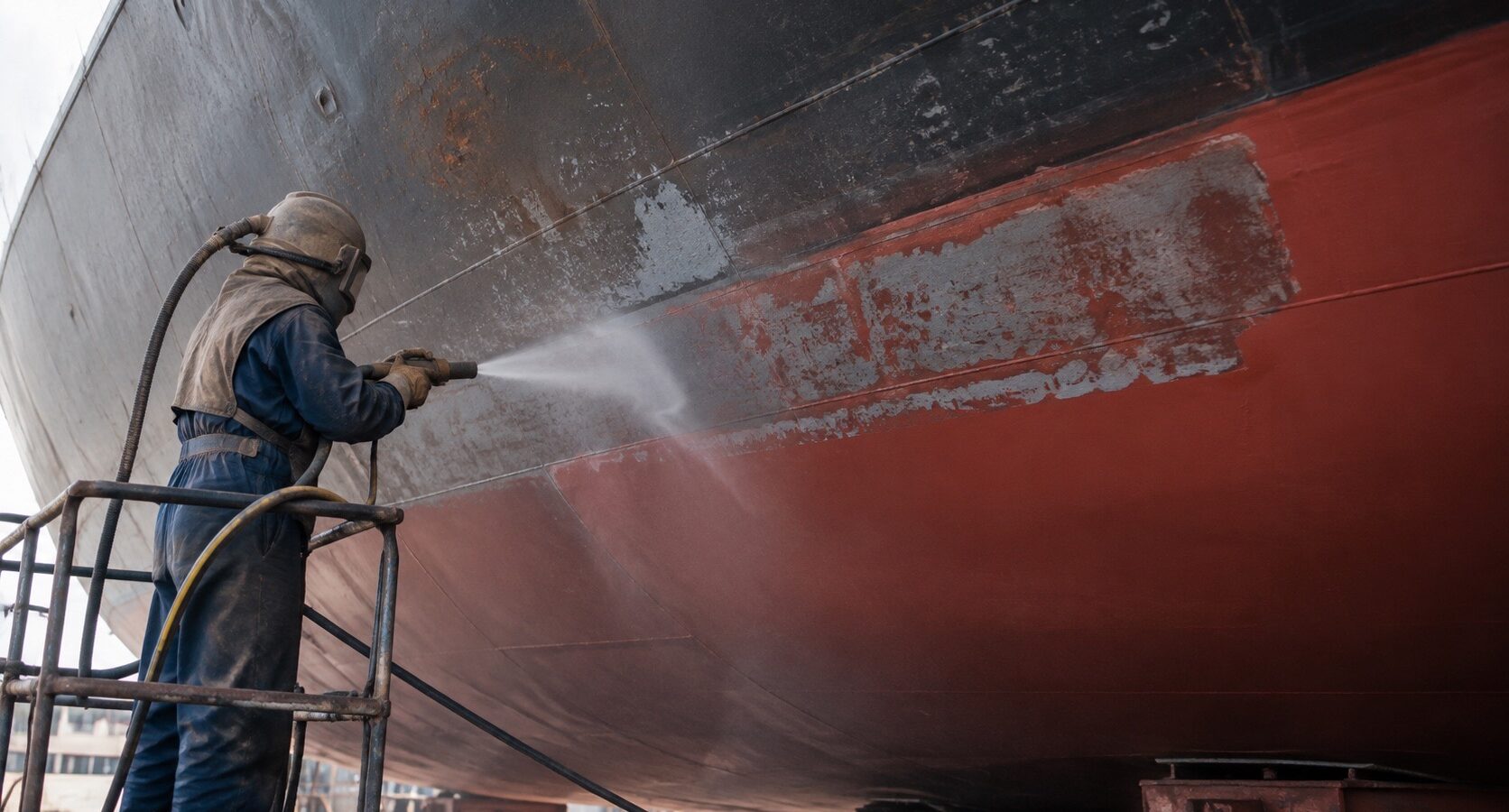 Surface preparation — hull washdown before coating