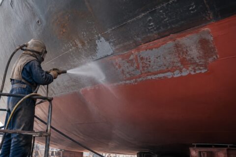 Surface preparation — hull washdown before coating